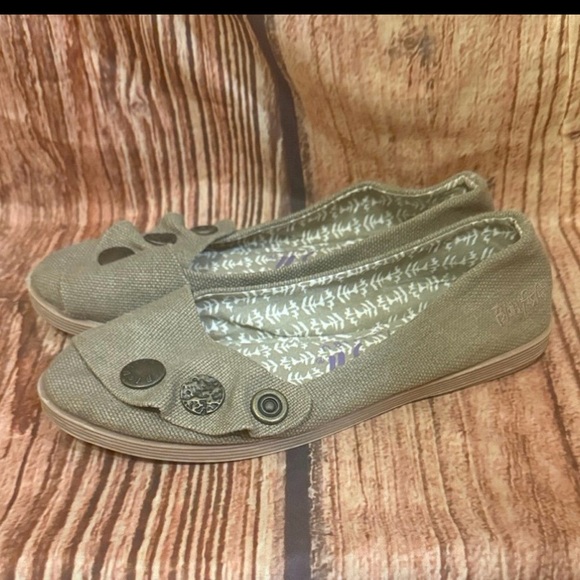 Blowfish Malibu Shoes - Blowfish Malibu Canvas Ballet Flats Olive Green Slip On Shoes Womens 7.5